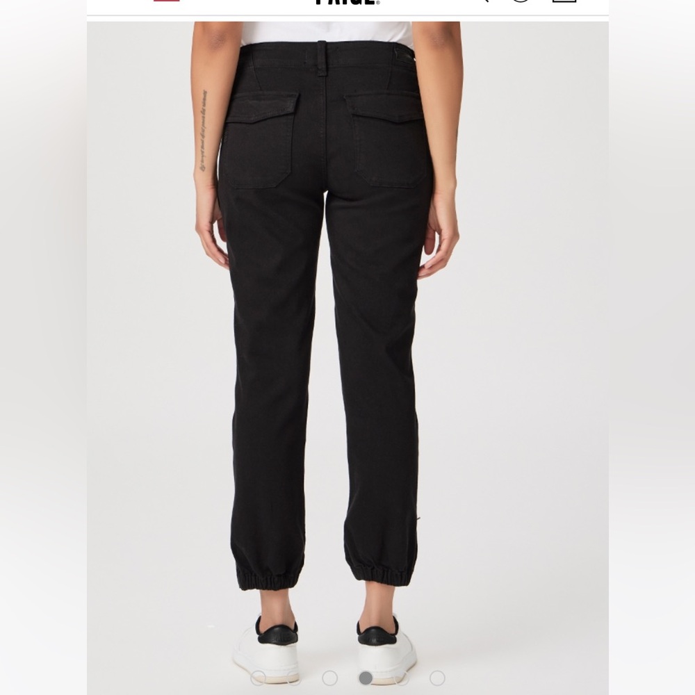 PAIGE Black Ankle Cropped Jogger Pants - Picture 5 of 10